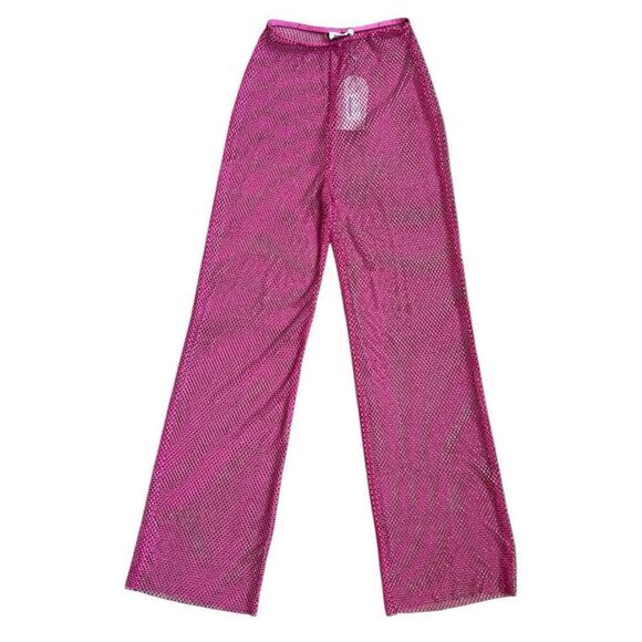 MESHKI Barbie Pink Mesh Pants Size L - Picture 6 of 11